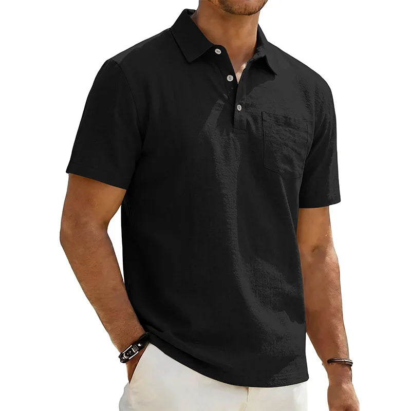 Azel | Polo de lino de manga corta para hombre