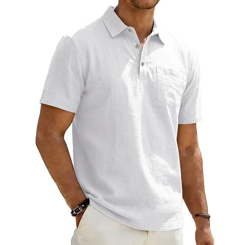 Azel | Polo de lino de manga corta para hombre