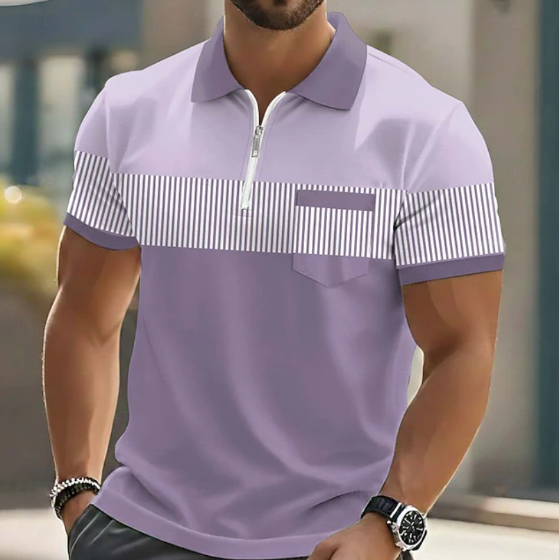 Azel | Polo elegante con cierre de cremallera