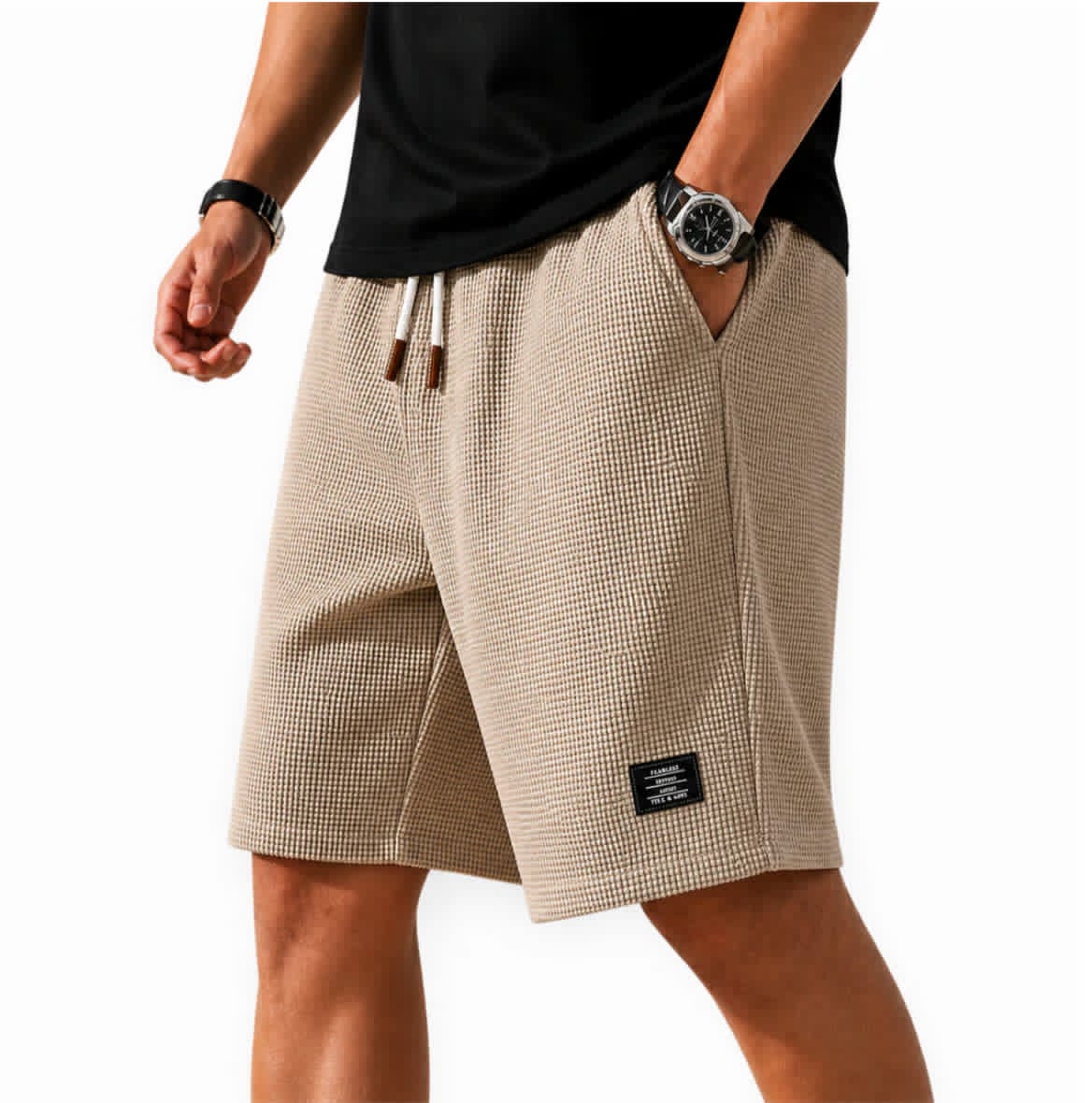 Azel | Bermudas capri de tejido waffle