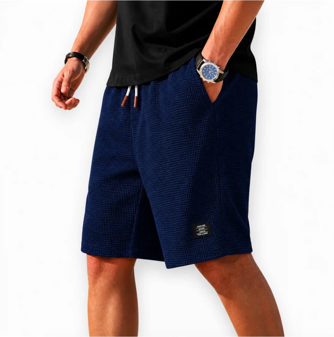 Azel | Bermudas capri de tejido waffle