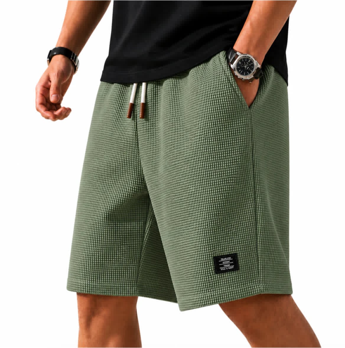 Azel | Bermudas capri de tejido waffle
