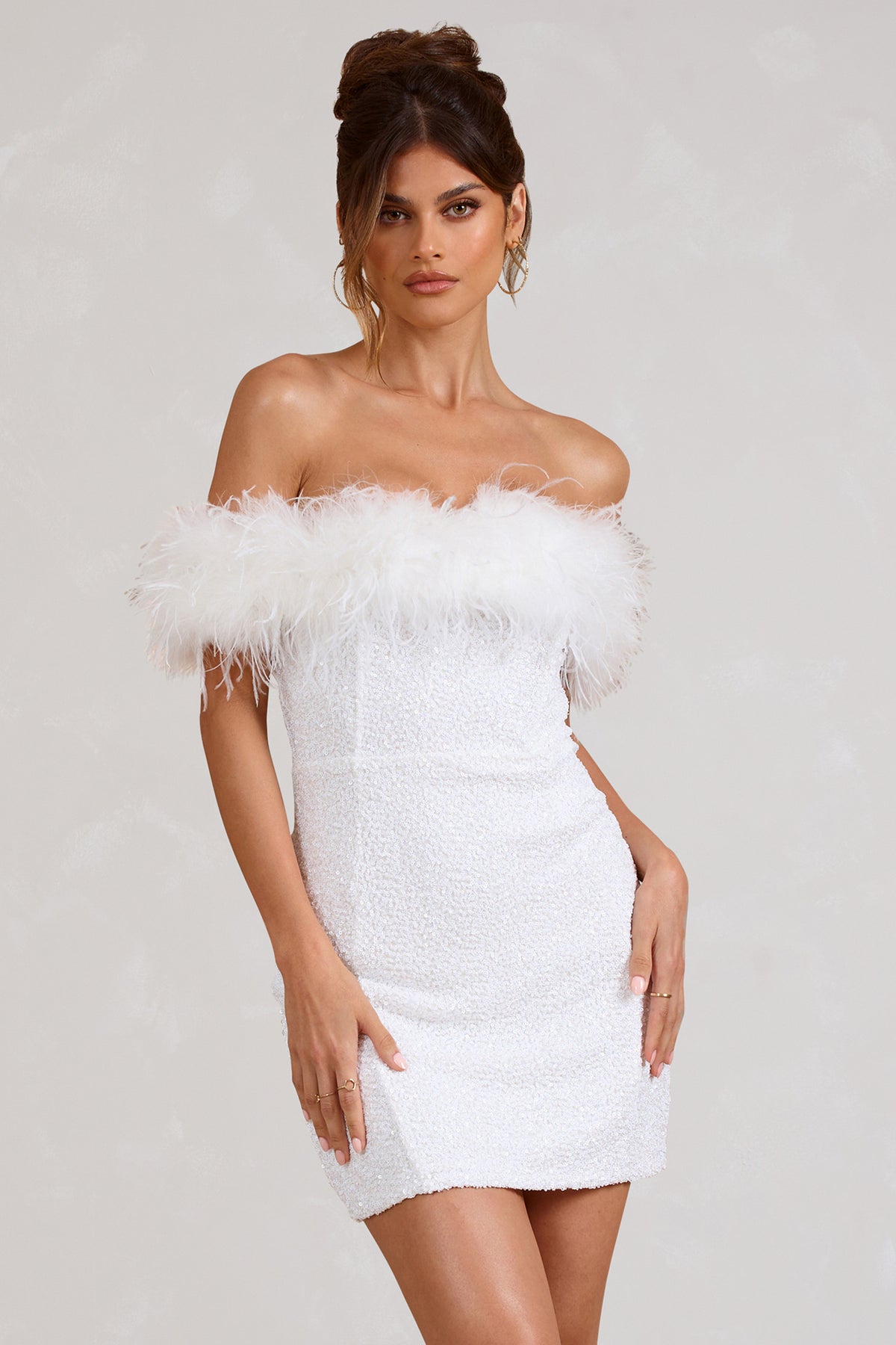 Azel | Vestido de lentejuelas con plumas