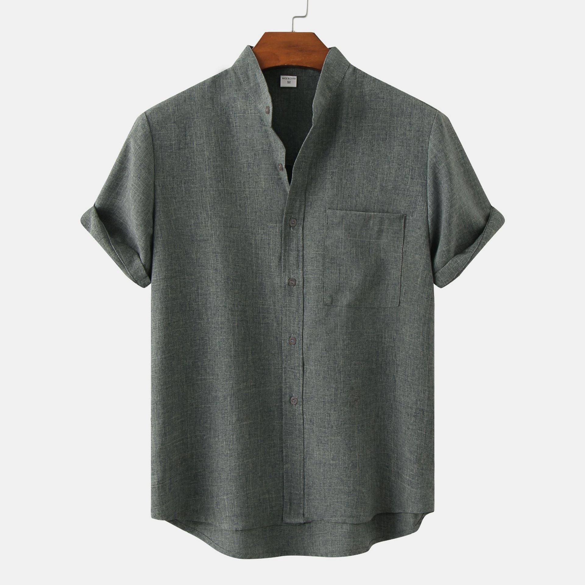 Azel | Camisa de algodón lisa con botones