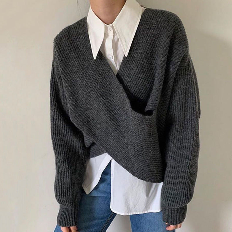 Azel | Pull en tricot croisé chic