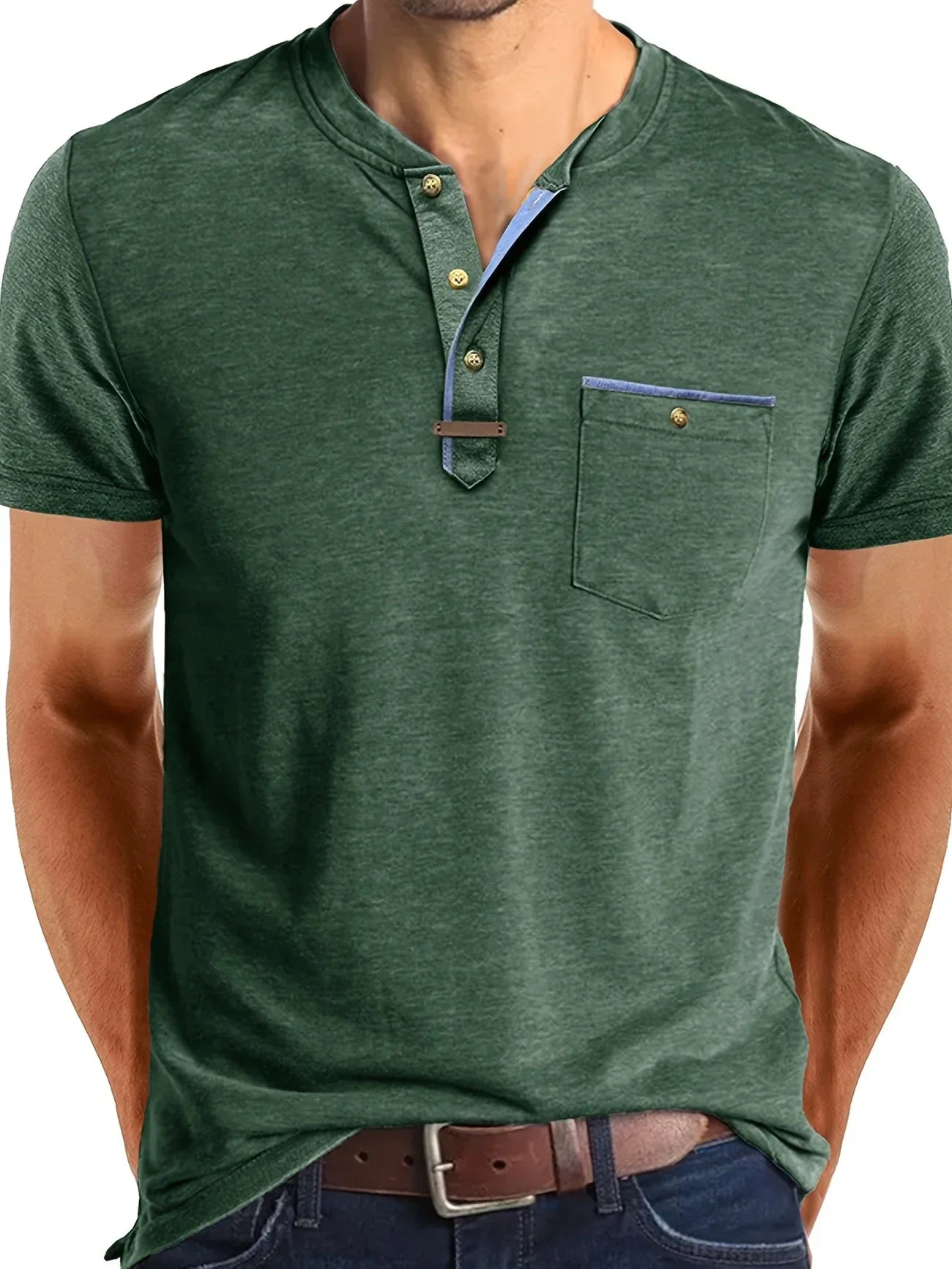 Azel | Camiseta de cuello redondo elegante con bolsillo