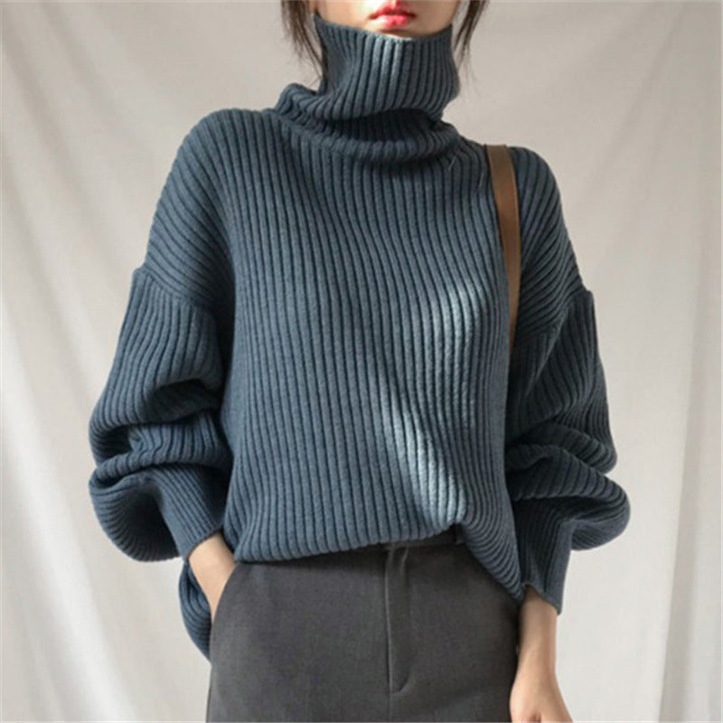 Azel | Pull luxe à col roulé et à manches ballon