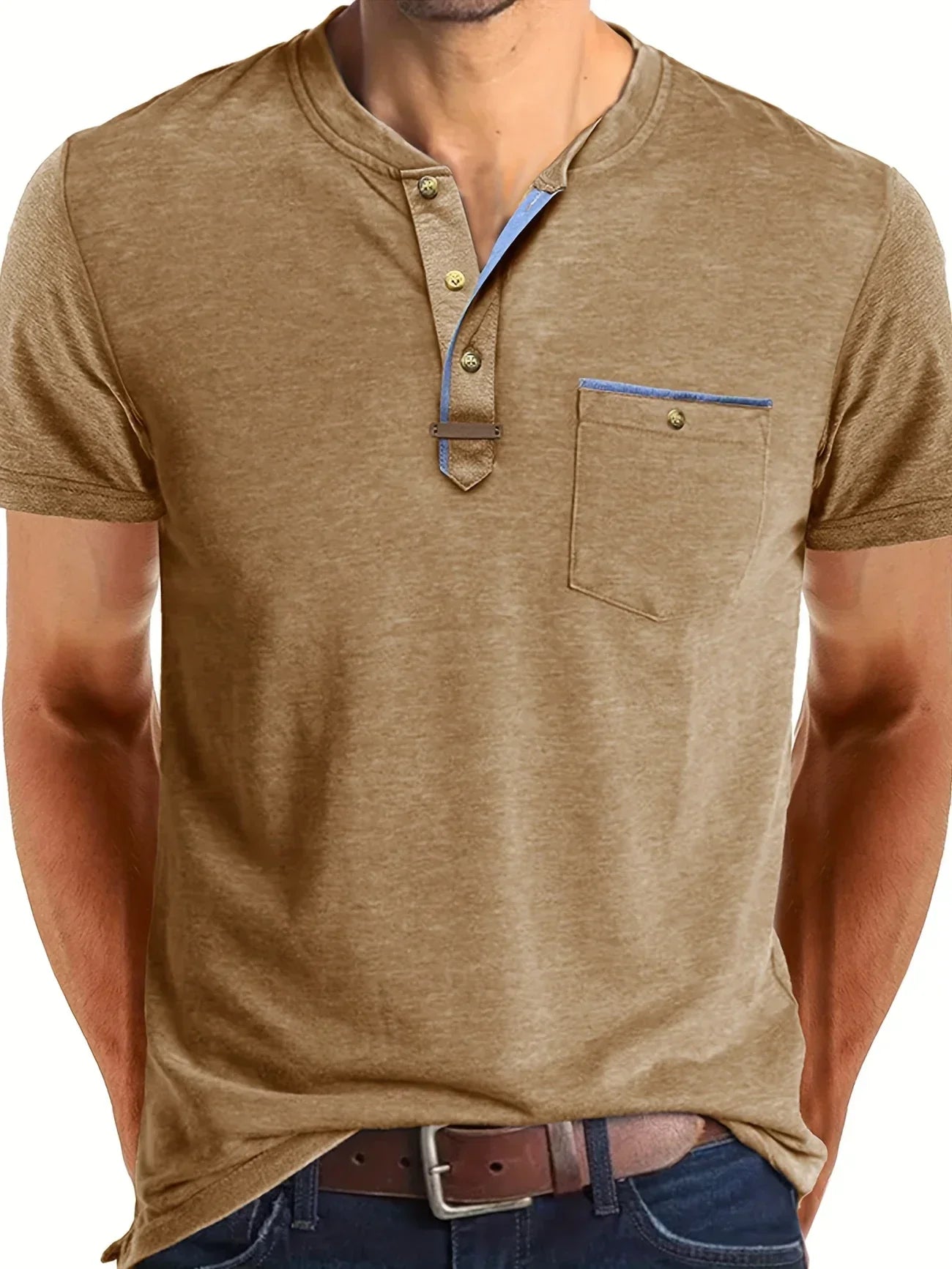 Azel | Camiseta de cuello redondo elegante con bolsillo