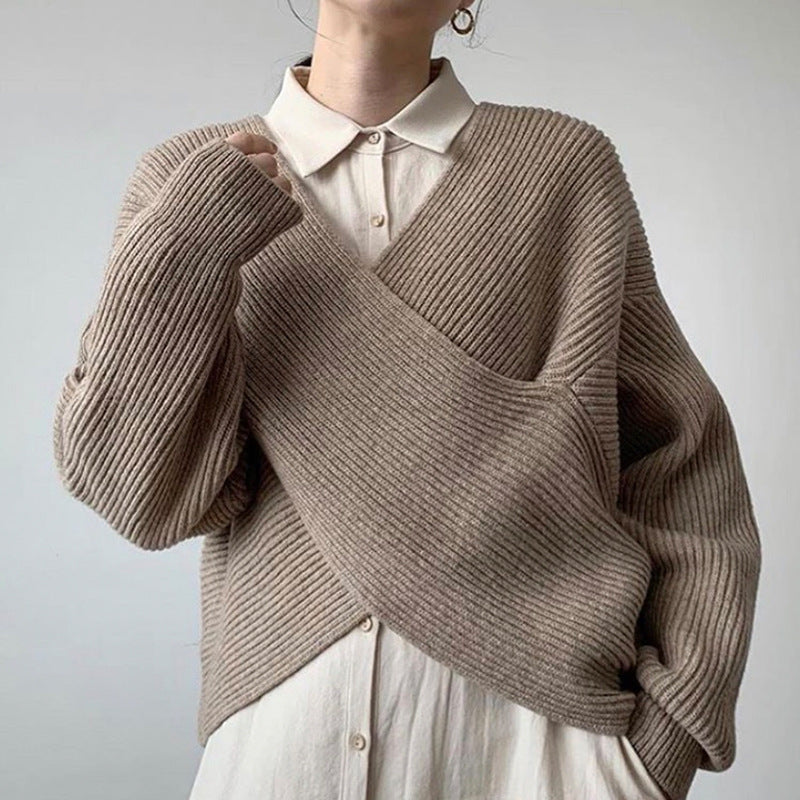 Azel | Pull en tricot croisé chic