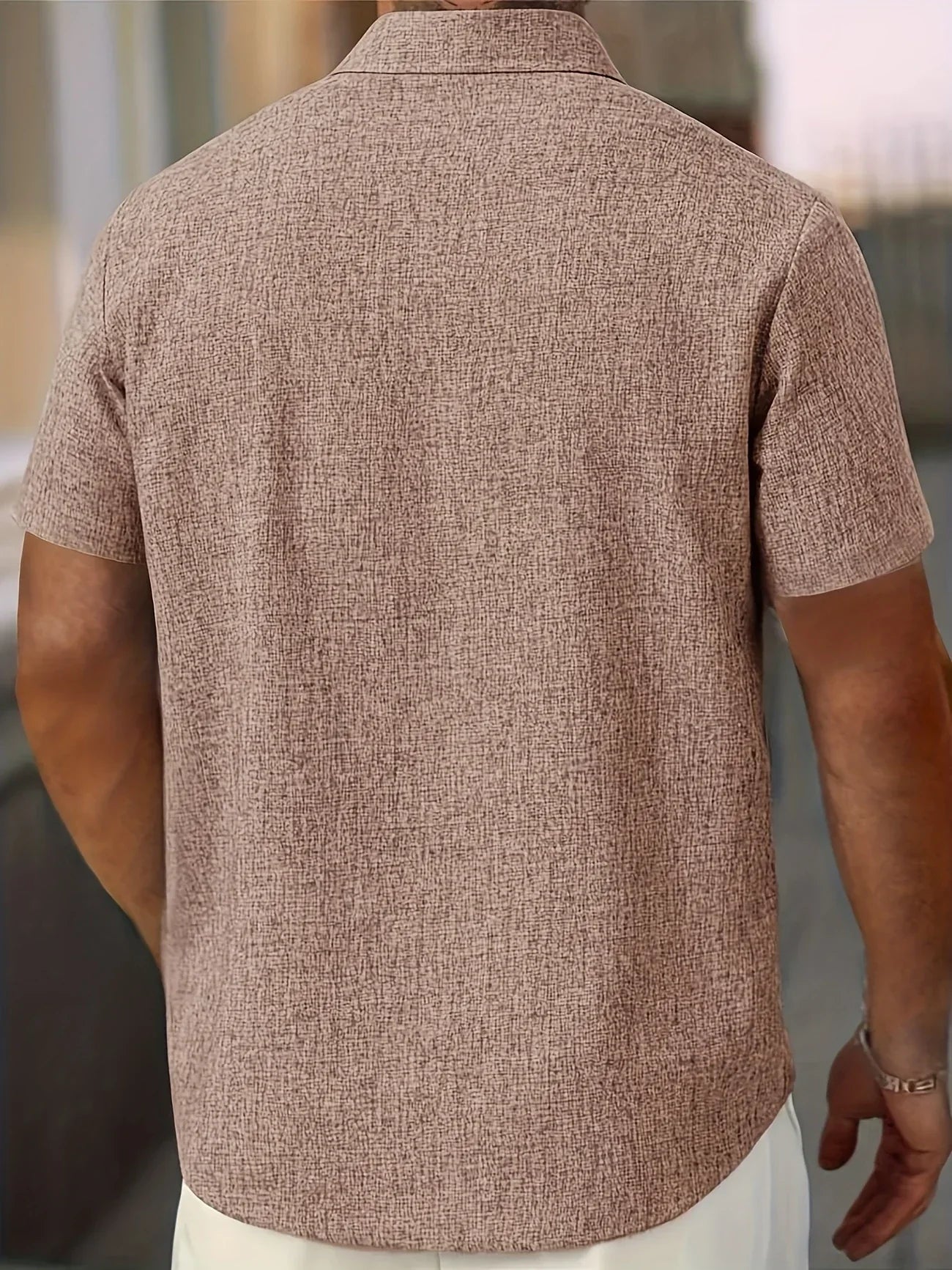 Azel | Camisa ligera de manga corta en mezcla de lino