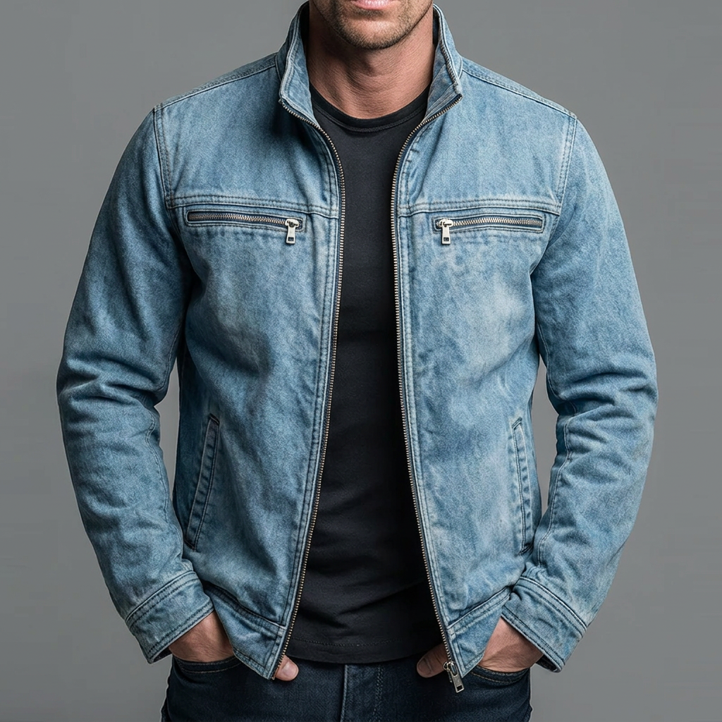 Azel | Chaqueta vintage de algodón con cierre de cremallera