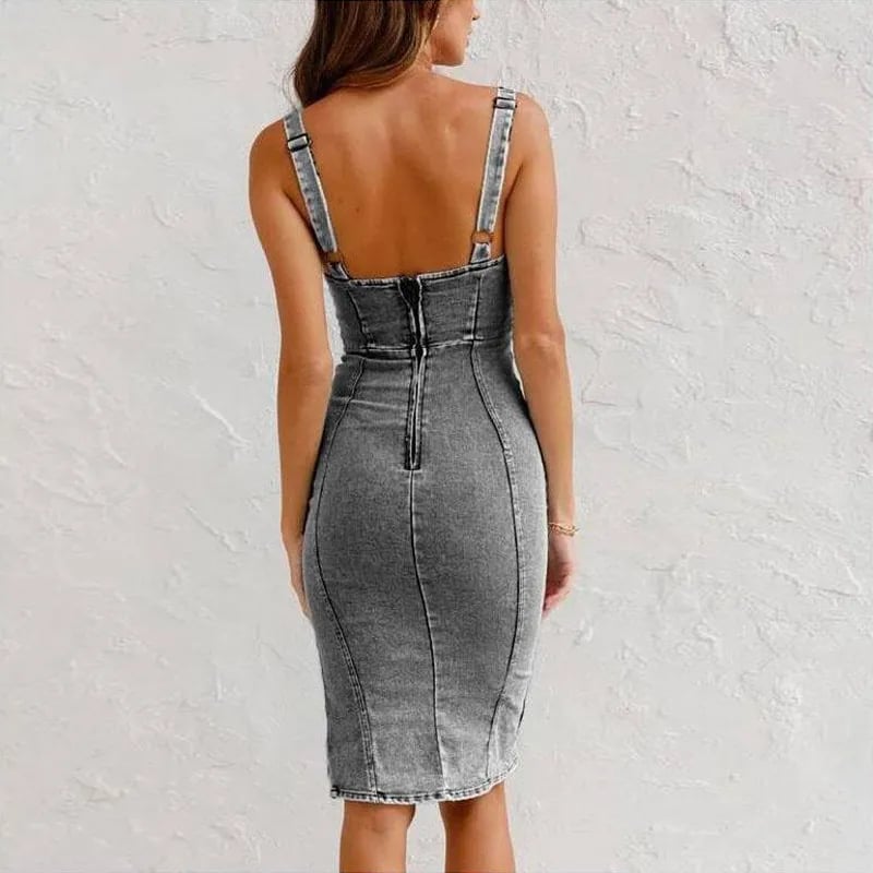 Azel | Vestido Camisón Ajustado de Denim